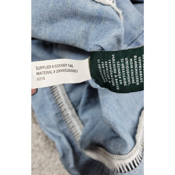 Lauren Ralph Lauren Chambray Off Shoulder Top‎ Womens XL Blue Denim Bell Sleeve - Picture 11 of 12